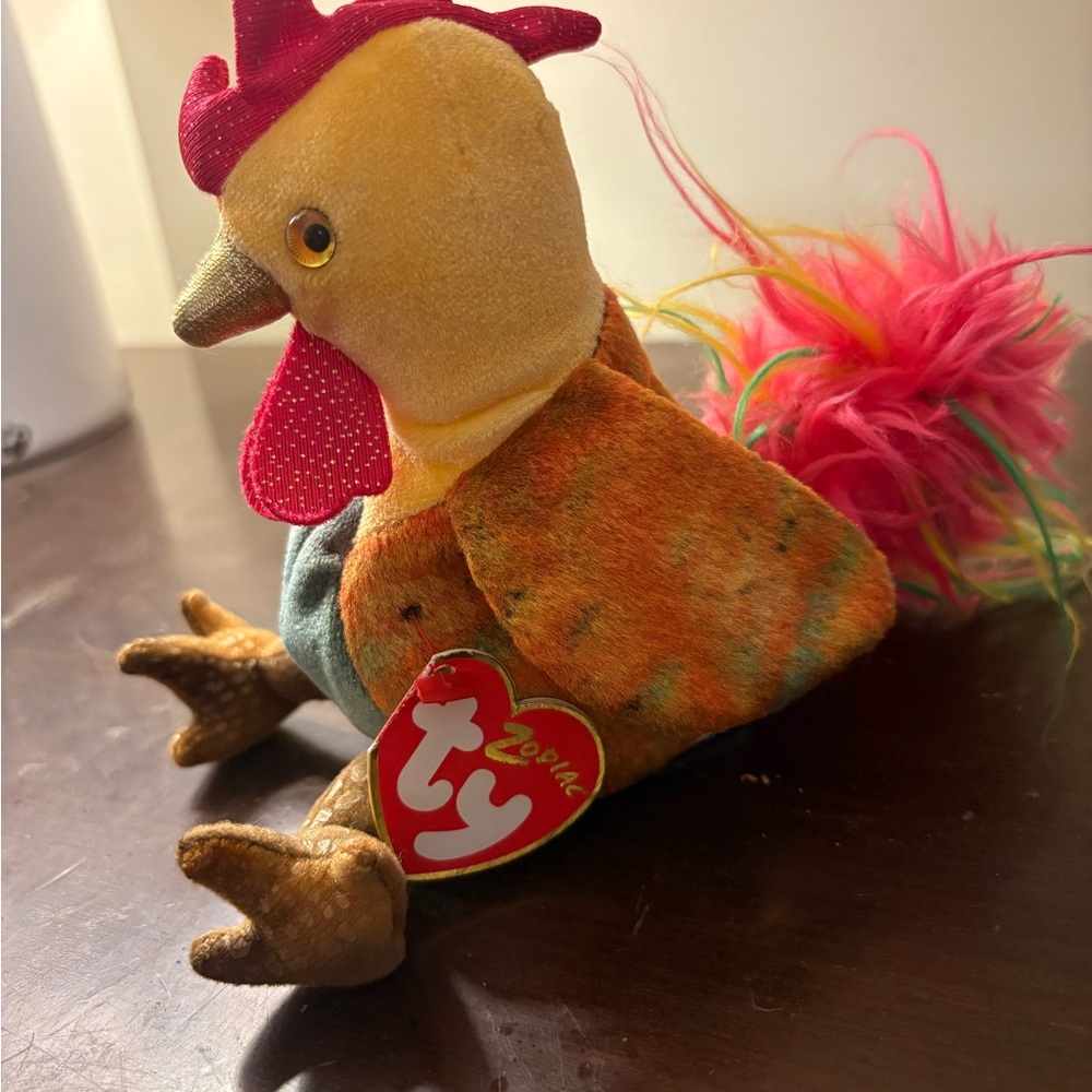 Zodiac Plush Rooster Toy - Red, Orange, Yellow